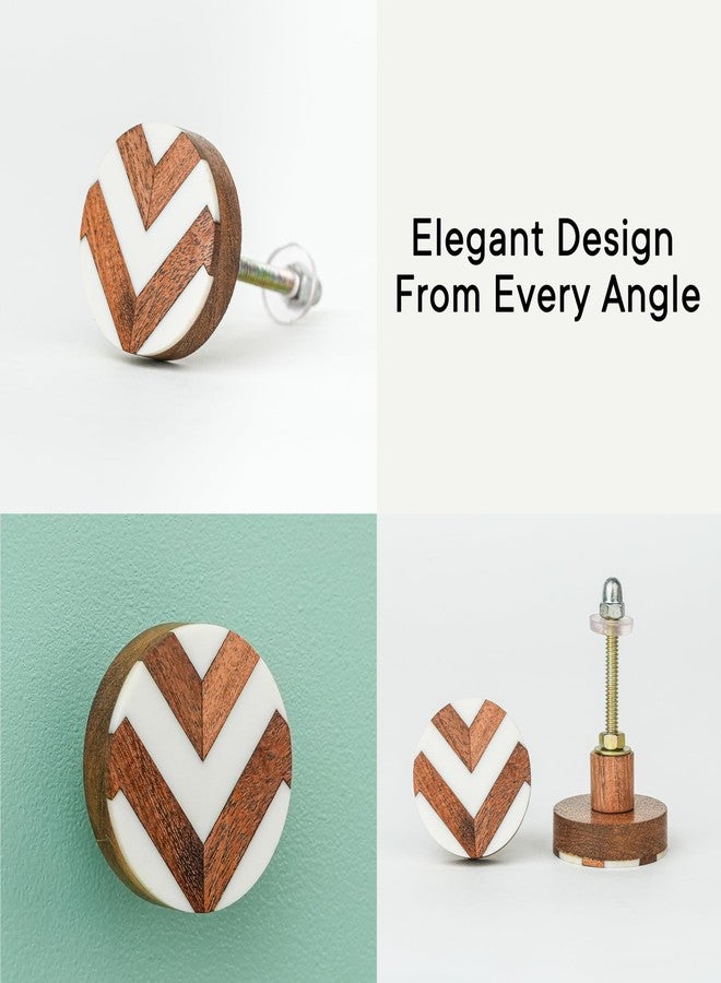 Indian-Shelf 2 Pieces Wood Brown Zig Zag Drawer Dresser Knobs Decorative Wooden Cabinet Boho Kids Pulls Unique Wood Kitchen Handles Modern Door Hardware - Image 4